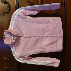 Adidas Youth 3Stripes Pink Track Jacket sz 6